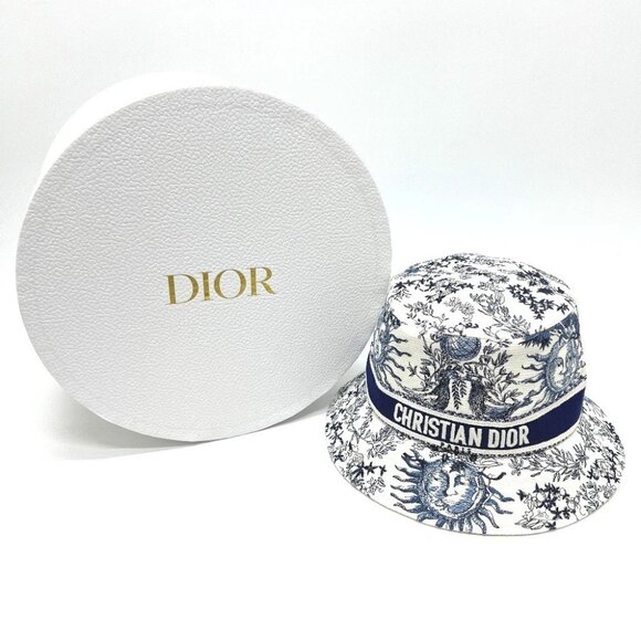 Dior 42TFS923X131 D-BOBBY Embroidered logo jacquard Hat Canvas White/Navy